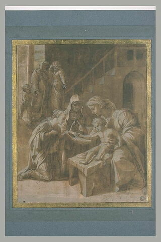 Le Mariage mystique de sainte Catherine d'Alexandrie en présence de sainte Catherine de Sienne et de saint Bernard, image 2/2