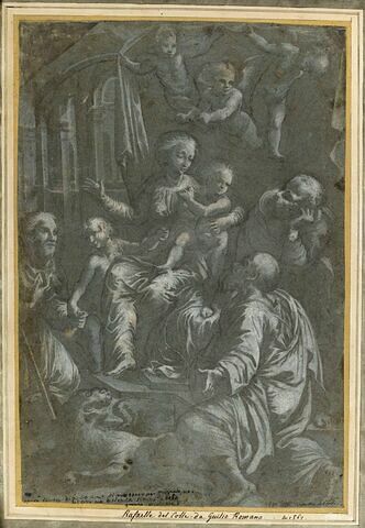 Sainte Famille entourée de saints et d'angelots, image 1/2