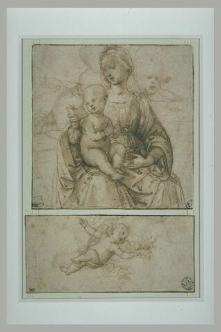 La Vierge à l'Enfant, assise, lisant, dans un paysage, image 2/3
