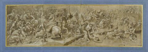 Combat de cavaliers et de fantassins, d'après la Bataille de Constantin
