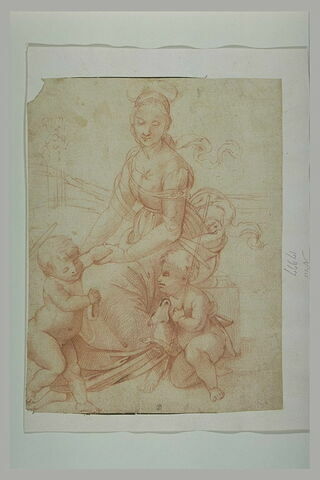 La Vierge assise avec l'Enfant et le petit saint Jean, dans un paysage