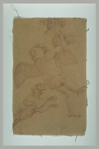 Amour volant portant le thyrse de Bacchus et une panthère, image 2/2