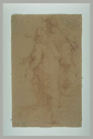 Deux hommes, l'un de face, l'autre de dos : figures de l'Ecole d'Athènes, image 1/1
