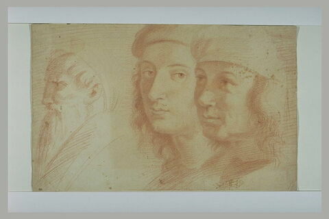 Raphaël, Pérugin et une autre tête : figures de l'Ecole d'Athènes