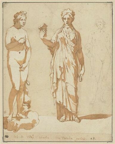 Groupe de trois sculptures antiques, dont Vénus et Apollon, image 1/2