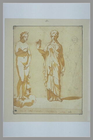 Groupe de trois sculptures antiques, dont Vénus et Apollon, image 2/2