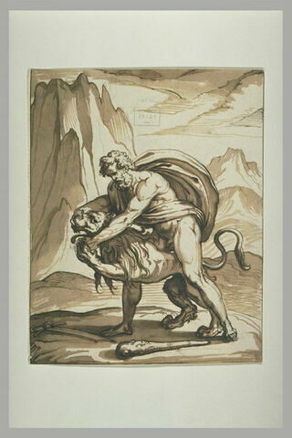 Hercule faisant avaler sa langue à un lion: 'réfréner la colère', image 2/2
