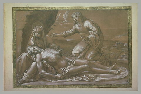 Le Christ mort, soutenu par la Vierge et pleuré par saint Jean, image 1/1