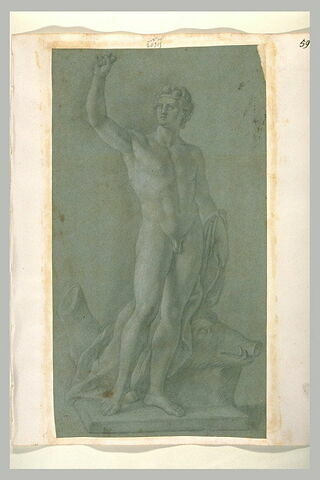 Etude d'une statue d' homme nu, vainqueur d'un sanglier, d'après l'antique
