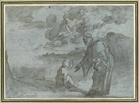 Saint Augustin questionnant l'enfant sur le bord de la mer