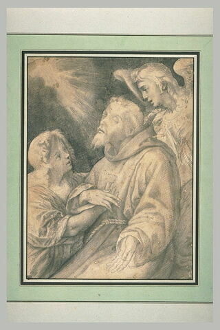 Saint François évanoui soutenu par deux anges