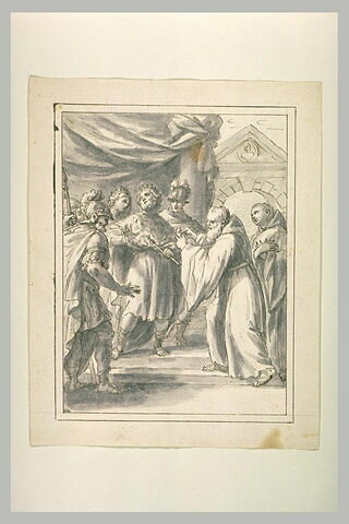Saint Benoît déjouant la ruse du roi des Goth, Totila?, image 1/1