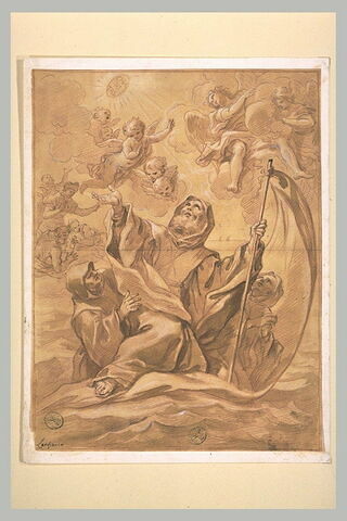 Saint François de Paule traversant le détroit de Messine sur son manteau