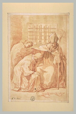 Saint Eutichele et Sosio se prosternant devant saint Janvier prisonnier, image 1/1