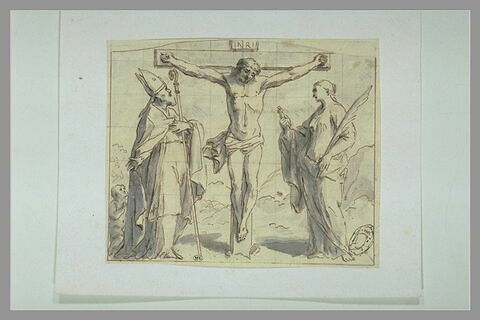 Le Christ en Croix entre un évêque et sainte Apollonie, image 1/1