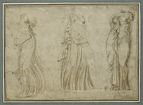 Trois statues antiques de femmes drapées, image 1/1