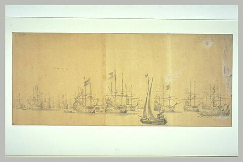 Flotte hollandaise et danoise, à l'ancre, en 1658
