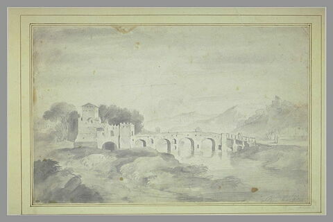 Vue du Ponte Molle près de Rome, image 1/1