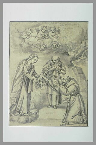 Vision de saint François : il reçoit l'Enfant des mains de la Vierge, image 1/1