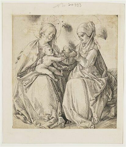 Sainte Anne offrant un fruit à l'Enfant assis sur les genoux de la Vierge, image 1/2