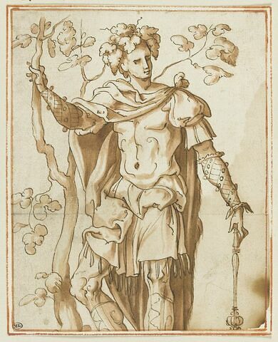 Bacchus, de face, tenant un sceptre de la  main gauche, image 1/1