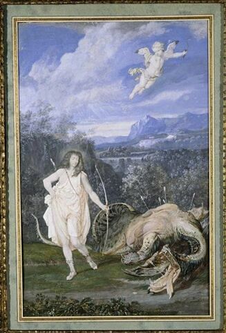 Louis XIV, sous les traits d'Apollon, vainqueur du serpent Python, image 1/1