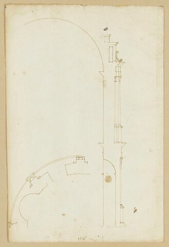 Coupe et plan de l'abside du choeur de la cathédrale de Bamberg, image 1/2