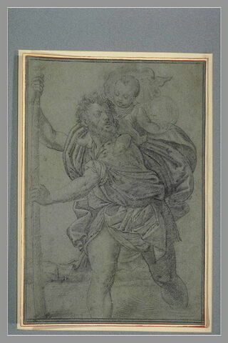 Saint Christophe traversant un cours d'eau, avec l'Enfant Jésus, image 1/1