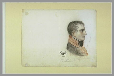 Napoléon Bonaparte, premier Consul, de profil, tourné à droite