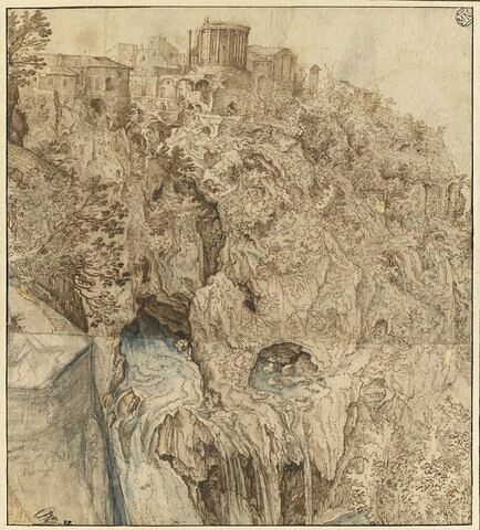 Paysage représentant une partie de Tivoli, avec le Temple de la Sibylle, image 1/2