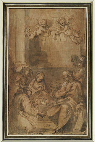Saint François adorant l'Enfant Jésus dans la crèche