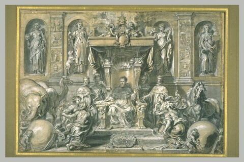 Le pape Urbain VIII recevant les tributs des quatre parties du monde, image 1/1