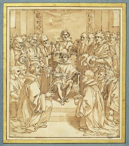 Les magistrats municipaux de Paris félicitant Louis XIII de son mariage, image 1/4