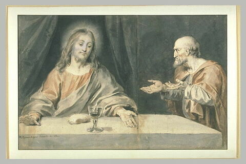 Jésus-Christ et Simon assis
