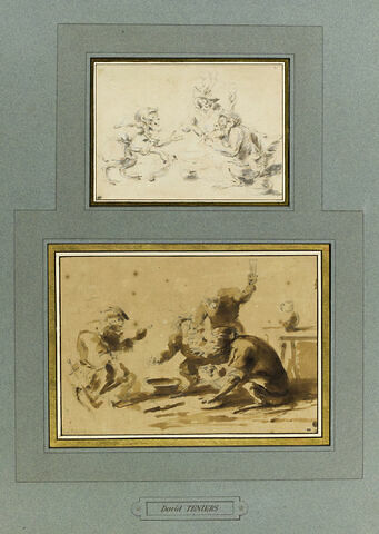 Quatre singes habillés fumant ou buvant, image 2/4