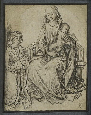 La Vierge et l'Enfant et un homme agenouillé, image 1/1