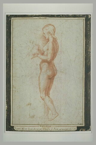 Jeune femme nue, de profil vers la gauche