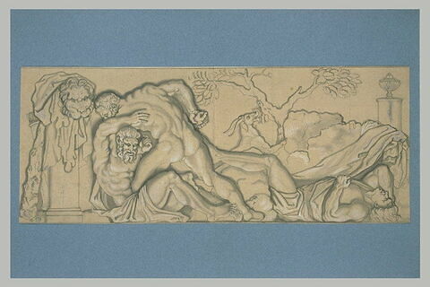 Hercule combattant avec Polygonos et Télégonos