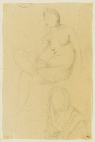 Femme nue, assise, image 1/2