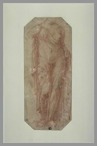 Etude pour une statue féminine, debout, drapée, sans la tête et les bras, image 2/2