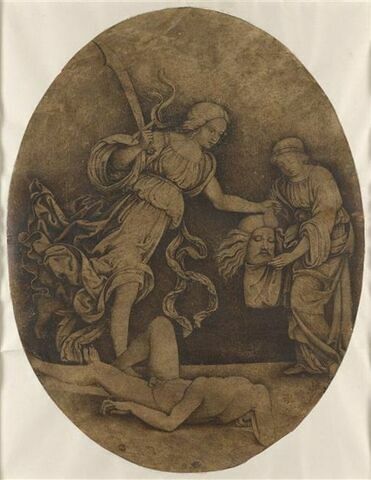 Judith mettant la tête d'Holopherne dans le sac tenu par sa servante, image 1/2