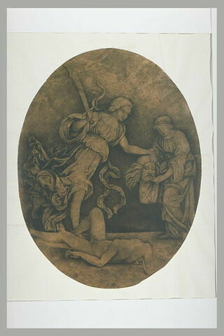 Judith mettant la tête d'Holopherne dans le sac tenu par sa servante, image 2/2