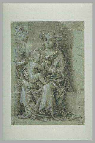 La Vierge assise allaitant l'Enfant devant saint Joseph, image 1/1