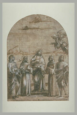 L'Annonciation avec saint Jean l'Évangéliste, saint François, saint Bernardin et saint Georges, image 2/2