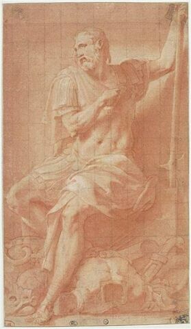 Ulysse assis avec un trophé d'armes à ses pieds