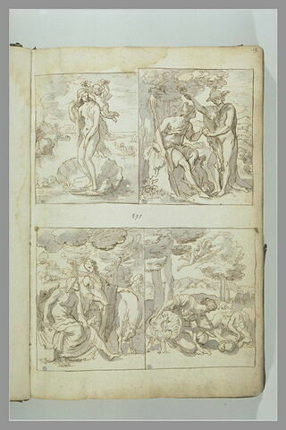 Naissance de Vénus ; Pâris et Mercure ; Jupiter, Junon et Io; Junon et Argus, image 2/2