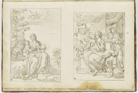 Latone avec Apollon et Diane ; Sainte Famille avec saint Jean-Baptiste