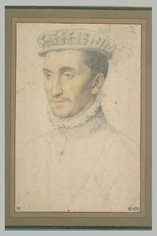 Portrait d'Henri II d'Albret, roi de Navarre (1503-1555), de trois quarts vers la gauche, coiffé d'une toque à plume, image 2/2