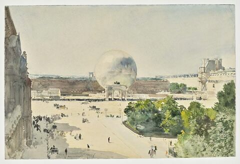 Le ballon Giffard aux tuileries en 1878