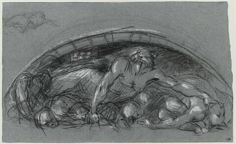 Etude pour un bas-relief d'Ugolin et reprise d'une figure allongée